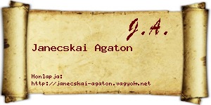 Janecskai Agaton névjegykártya